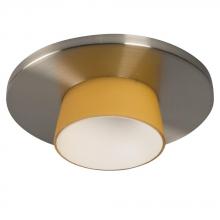 Galaxy Lighting 432BN/AM - 4&#34; Low / Line Voltage Decorative Trim - Brushed Nickel / Amber Frosted Glass