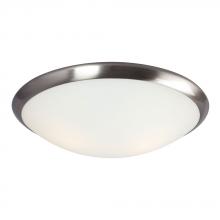 Galaxy Lighting ES612394BN - Flush Mount Ceiling Light - in Brushed Nickel finish with Satin White Glass