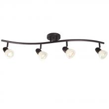 Galaxy Lighting 753714OBZ/MB - Four Light Halogen Track Light - Old Bronze w/ Marbled Glass