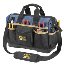 Kunys Leather PB1563 - 16&#34; MOLDED BASE BIGMOUTH TOTE TOOL BAG