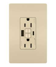 Legrand Radiant 1597TRUSBACI - radiant® Tamper-Resistant 15A Duplex Self-Test GFCI Receptacles with SafeLock® Protection, USB Type 