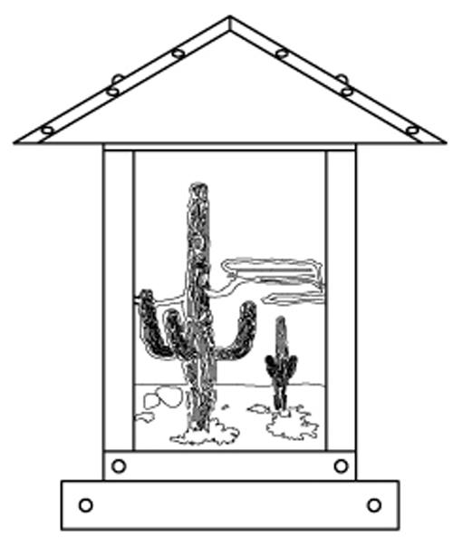 9&#34; timber ridge column mount with cactus filigree