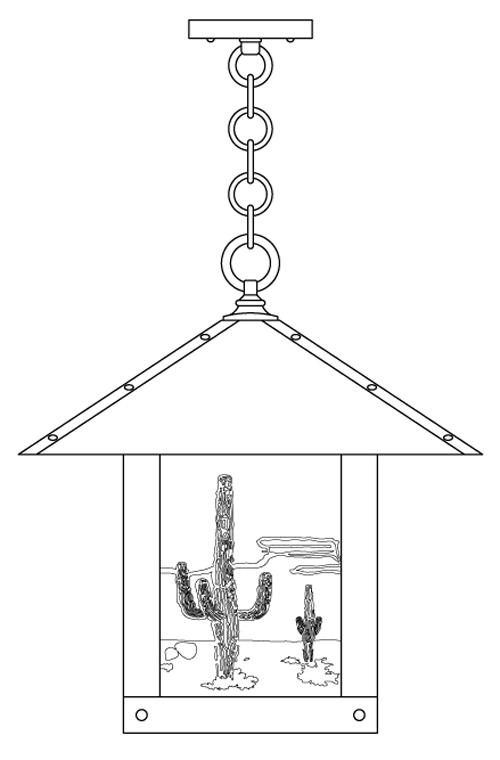 16&#34; timber ridge pendant with cactus  filigree