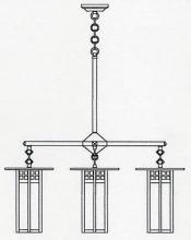 Arroyo Craftsman GCH-9L/4F-P - 9&#34; glasgow long body 4 light chandelier