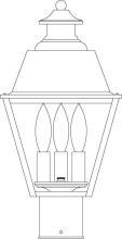 Arroyo Craftsman INP-8MRCS-S - 8&#34; inverness post mount with metal roof