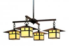 Arroyo Craftsman MCH-12/4TAM-MB - 12&#34; monterey 4 light chandelier with t-bar overlay