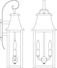 Arroyo Craftsman ORB-8CLR-RC - 8&#34; orpington wall mount