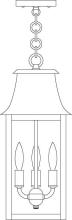 Arroyo Craftsman ORH-8CLR-BK - 8&#34; orpington pendant