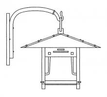 Arroyo Craftsman PDB-17GRC-RC - 17&#34; pagoda wall bracket