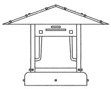 Arroyo Craftsman PDC-17GRC-AB - 17&#34; pagoda column mount