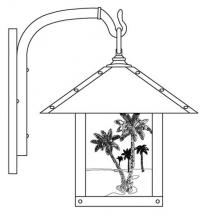 Arroyo Craftsman TRB-12PTGW-AC - 12&#34; timber ridge wall bracket with palm tree filigree