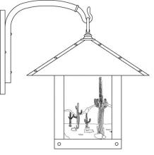 Arroyo Craftsman TRB-16CTGW-AC - 16&#34; timber ridge wall bracket with cactus  filigree