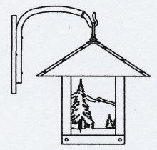 Arroyo Craftsman TRB-16MNGW-RC - 16&#34; timber ridge wall bracket with mountain filigree