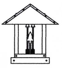 Arroyo Craftsman TRC-12ARWO-RC - 12" timber ridge column mount with arrow filigree