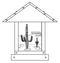 Arroyo Craftsman TRC-12CTOF-P - 12&#34; timber ridge column mount with cactus  filigree