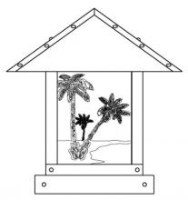 Arroyo Craftsman TRC-12PTGW-AC - 12&#34; timber ridge column mount with palm tree  filigree