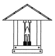 Arroyo Craftsman TRC-16ARGW-AB - 16&#34; timber ridge column mount with arrow filigree