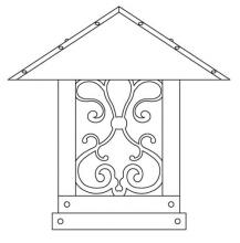 Arroyo Craftsman TRC-16ASGW-BK - 16&#34; timber ridge column mount with ashbury  filigree