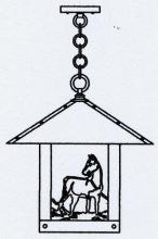 Arroyo Craftsman TRH-16HSWO-BK - 16" timber ridge pendant with horse filigree