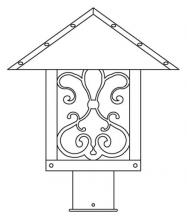 Arroyo Craftsman TRP-12ASGW-AC - 12&#34; timber ridge post mount with ashbury  filigree