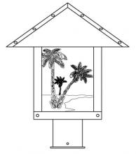 Arroyo Craftsman TRP-12PTGW-AC - 12&#34; timber ridge post mount with palm tree  filigree