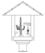 Arroyo Craftsman TRP-16CTWO-RB - 16&#34; timber ridge post mount with cactus  filigree