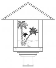 Arroyo Craftsman TRP-16PTGW-VP - 16&#34; timber ridge post mount with palm tree  filigree