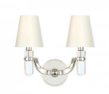 Hudson Valley 982-PN-WS - 2 LIGHT WALL SCONCE w/WHITE SHADE