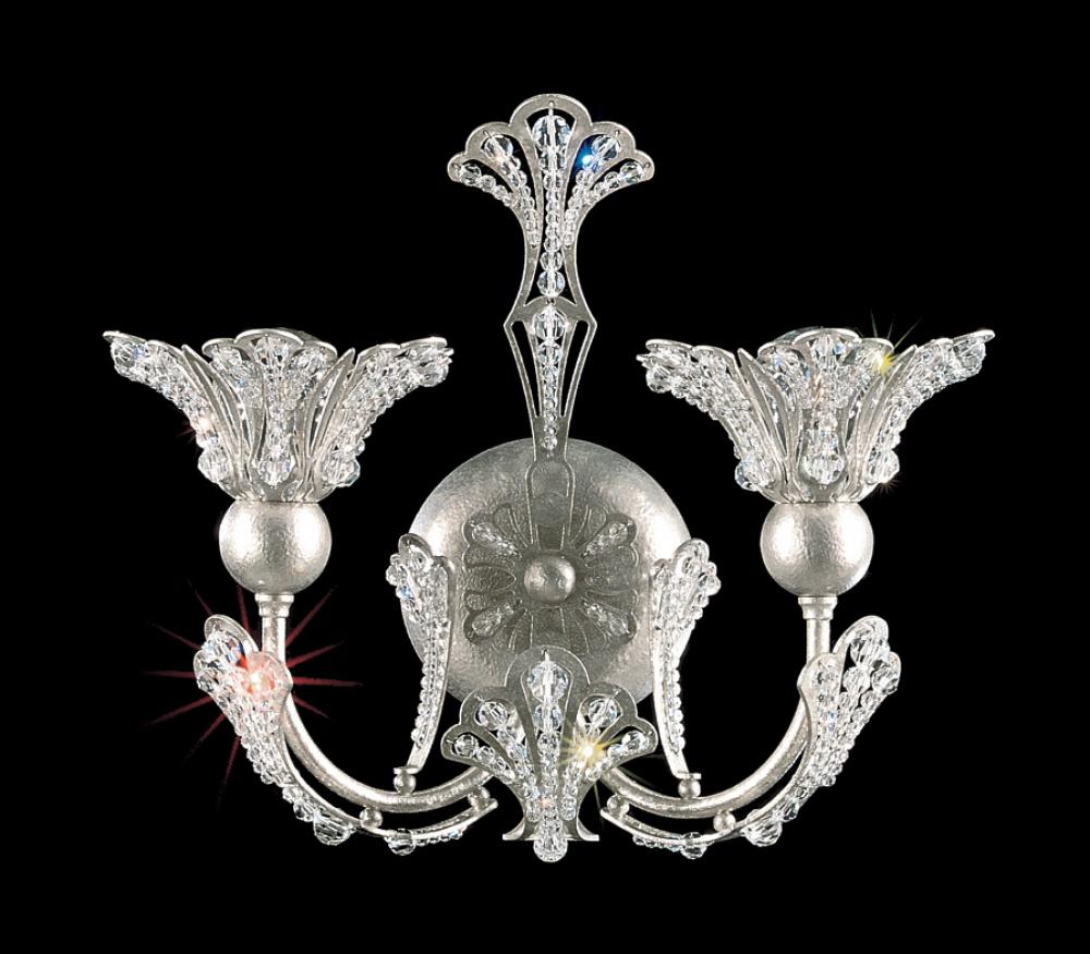 Rivendell 2 Light 120V Wall Sconce in Antique Silver with Radiance Crystal