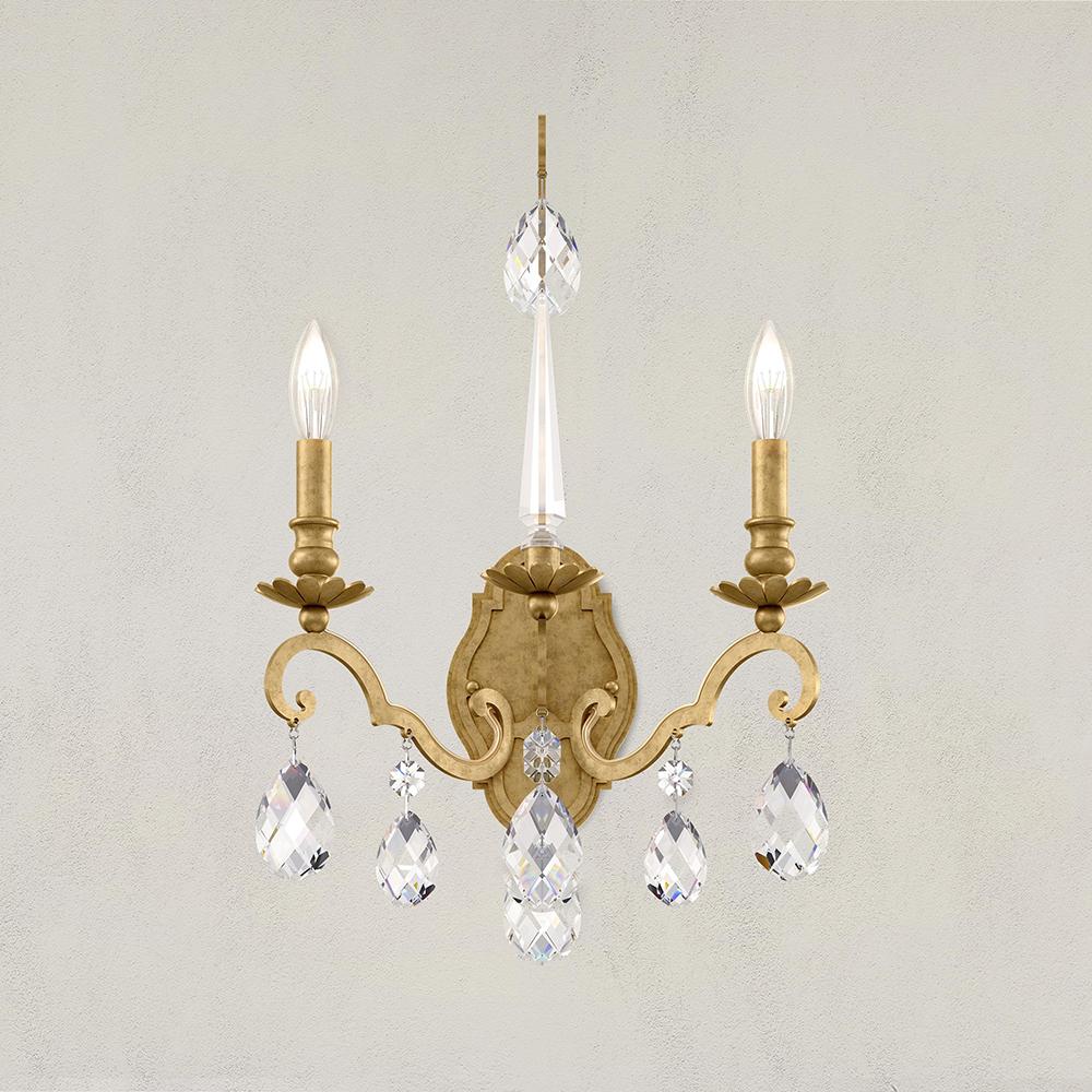 Renaissance Nouveau 2 Light 120V Wall Sconce in Heirloom Bronze with Heritage Handcut Crystal