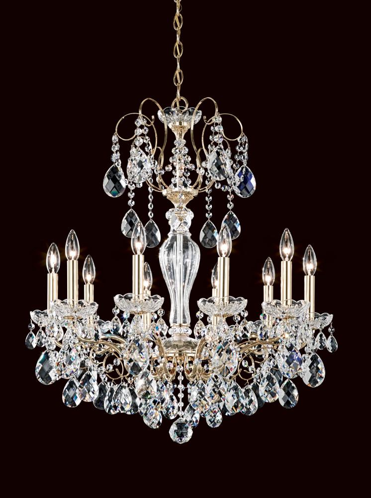 Sonatina 10 Light 120V Chandelier in Heirloom Gold with Heritage Handcut Crystal