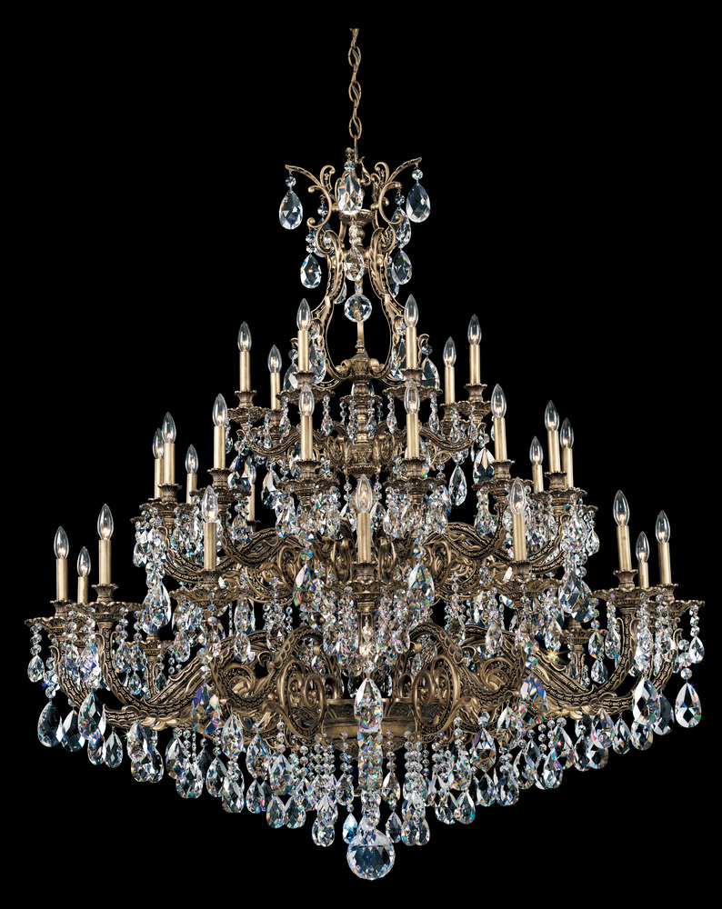 Sophia 35 Light 120V Chandelier in Etruscan Gold with Heritage Handcut Crystal