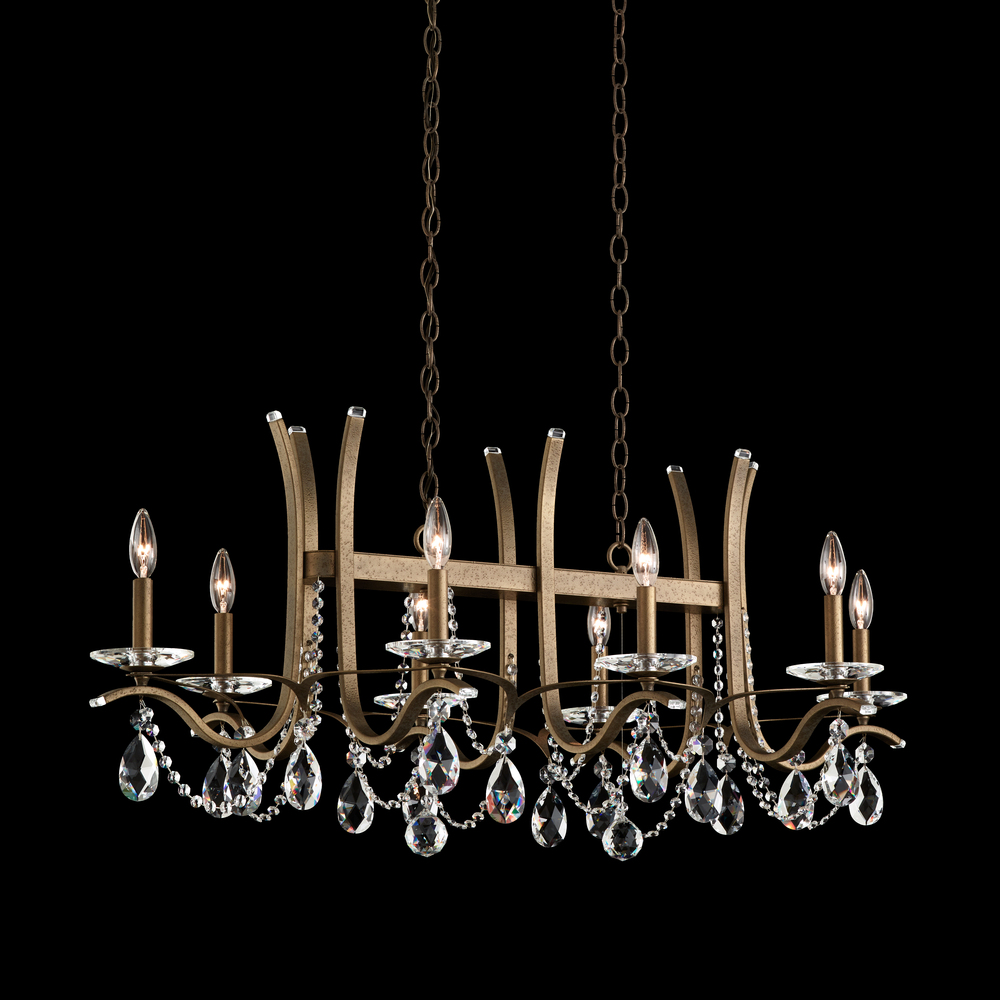 Vesca 8 Light 120V Chandelier in White with Heritage Handcut Crystal