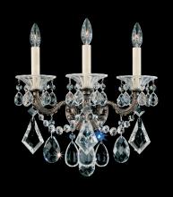 Schonbek 1870 5002-48 - La Scala 3 Light 120V Wall Sconce in Antique Silver with Heritage Handcut Crystal