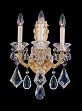 Schonbek 1870 5071-76 - La Scala 3 Light 120V Wall Sconce in Heirloom Bronze with Heritage Handcut Crystal