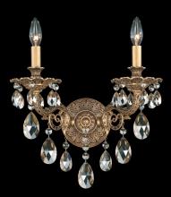 Schonbek 1870 5642-76H - Milano 2 Light 120V Wall Sconce in Heirloom Bronze with Heritage Handcut Crystal