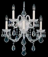 Schonbek 1870 6806-40H - Olde World 5 Light 120V Wall Sconce in Polished Silver with Heritage Handcut Crystal