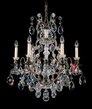 Schonbek 1870 3770-22 - Renaissance 7 Light 120V Chandelier in Heirloom Gold with Clear Heritage Handcut Crystal