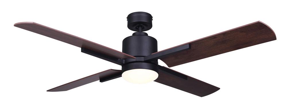 LOXLEY BK, Fan 52&#34; MBK Color, 4 Plywood Blades, Rustic Maple, Flat Opal Glass, Dual, 1x20W