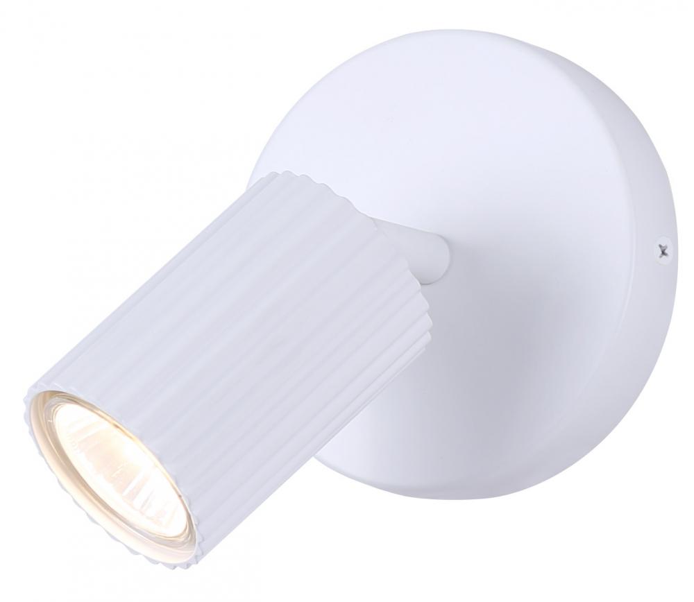 REXTON 1 Light 4.752 in. Ceiling/Wall Matte White Track Light Kit with Matte White Metal Shade