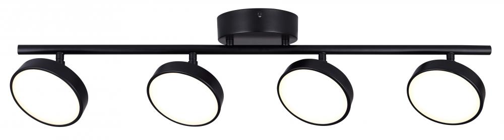 NEELIA 4 Light 29.875 in. Ceiling/Wall Black Track Light Kit with Integrated LED