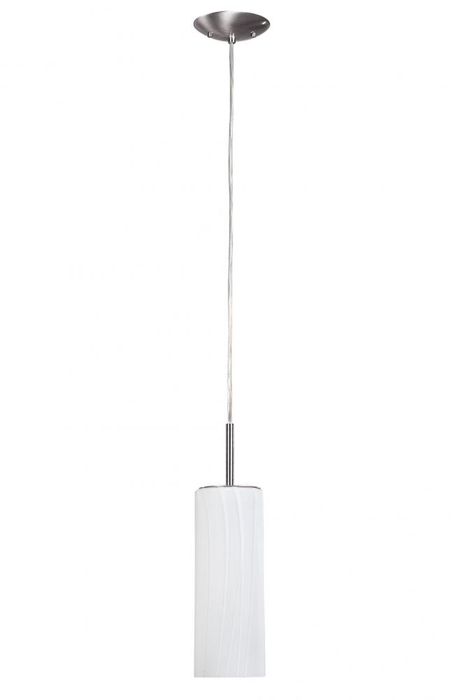 Helena, 1 Lt Pendant, White Line Glass, 100W Type A, 4 3/4&#34; W x 63&#34; H