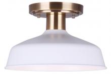 Canarm ISF1055A01GDW - BELLO, ISF1055A01GDW, GD + WH Color, 1 Lt Semi-Flush, 60W Type A, 10.25&#34; W x 6.5&#34; H