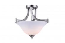 Canarm ISF587A02BN - Rue, 2 Lt Semi-Flush mount, Flat Opal Glass, 60W Type A, 15&#34; x 13&#34;