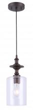 Canarm IPL276B01ORB - York, 1 Lt Cord Pendant, Clear Glass, 100W Type A, 5 1/2&#34; x 60&#34;