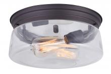 Canarm IFM679A12ORB - ALBANY, 2 Lt Flush Mount, Clear Glass, 60W Type A, 12&#34; W x 6&#34; H, Easy Connect Included