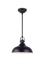 Canarm LPL103A01BK - Sussex, 1 Lt Rod Pendant, 12W LED, Dimmable, 840 Lumens, 12&#34; x 12 3/4-60 3/4&#34;