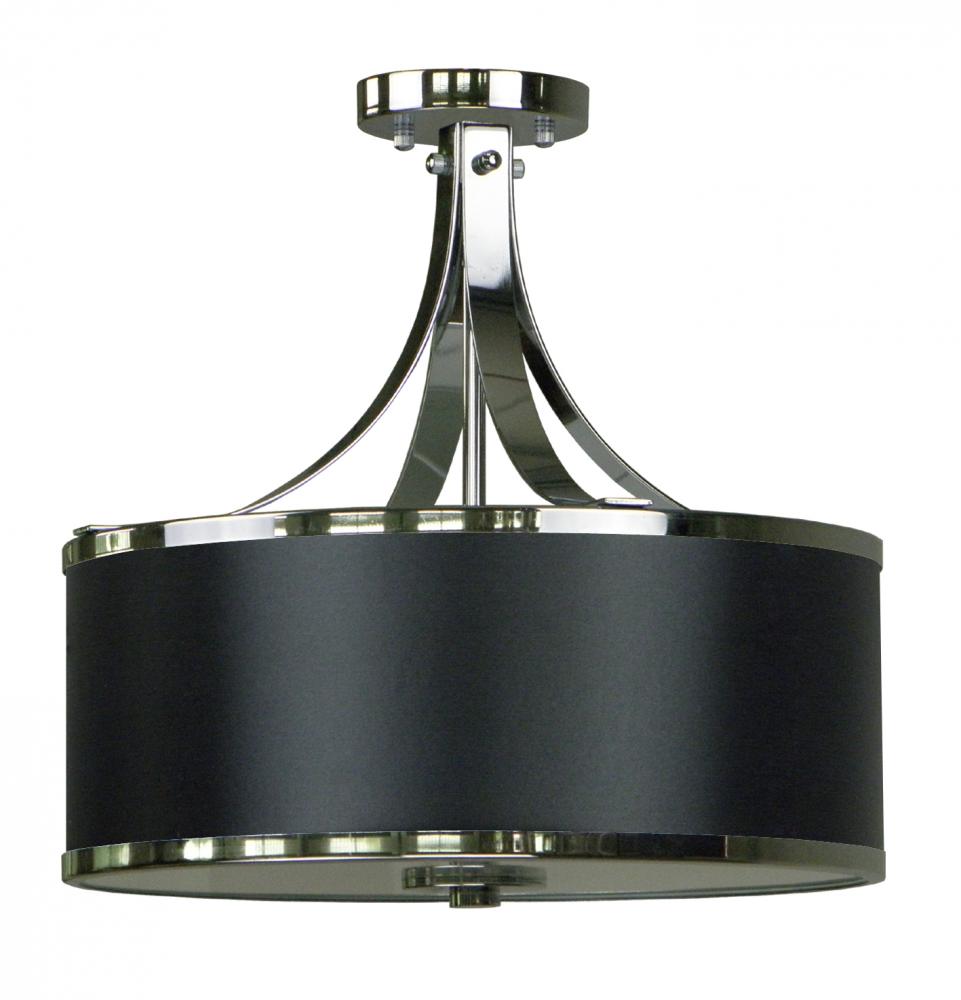 3 Light Semi Flush Drum Shade