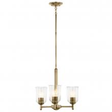 Kichler 43670NBRCLR - Shailene 15.25&#34; 3-Light Mini Chandelier with Clear Glass in Natural Brass