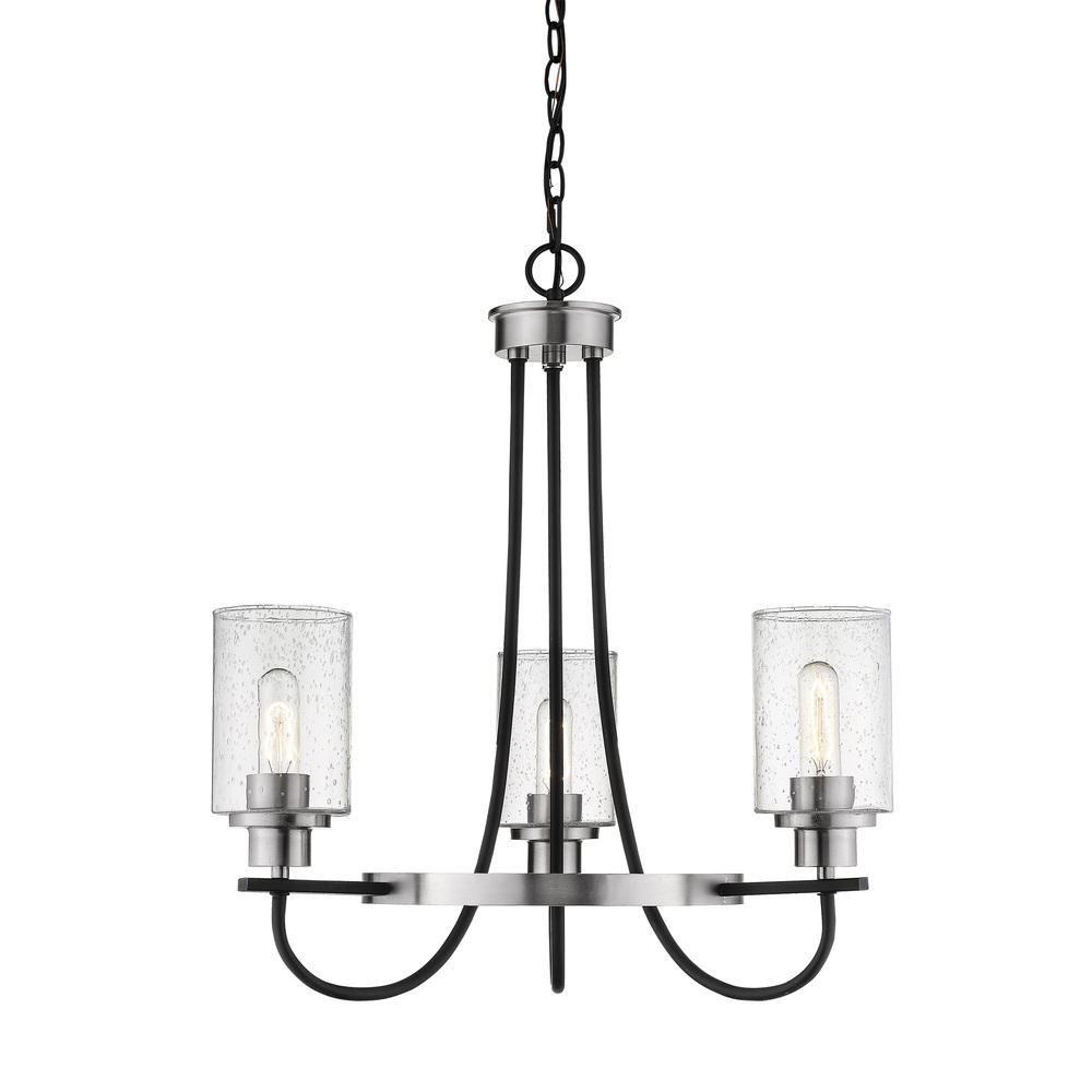 Clifton 3-Light Chandelier Ceiling Light Matte Black/Brushed Nickel